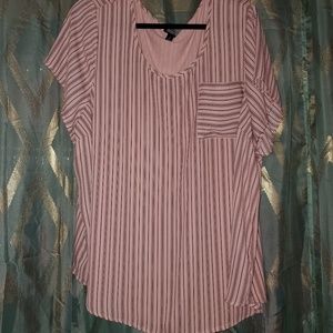 Torrid Pink Top W/ Pinstripes sz 3